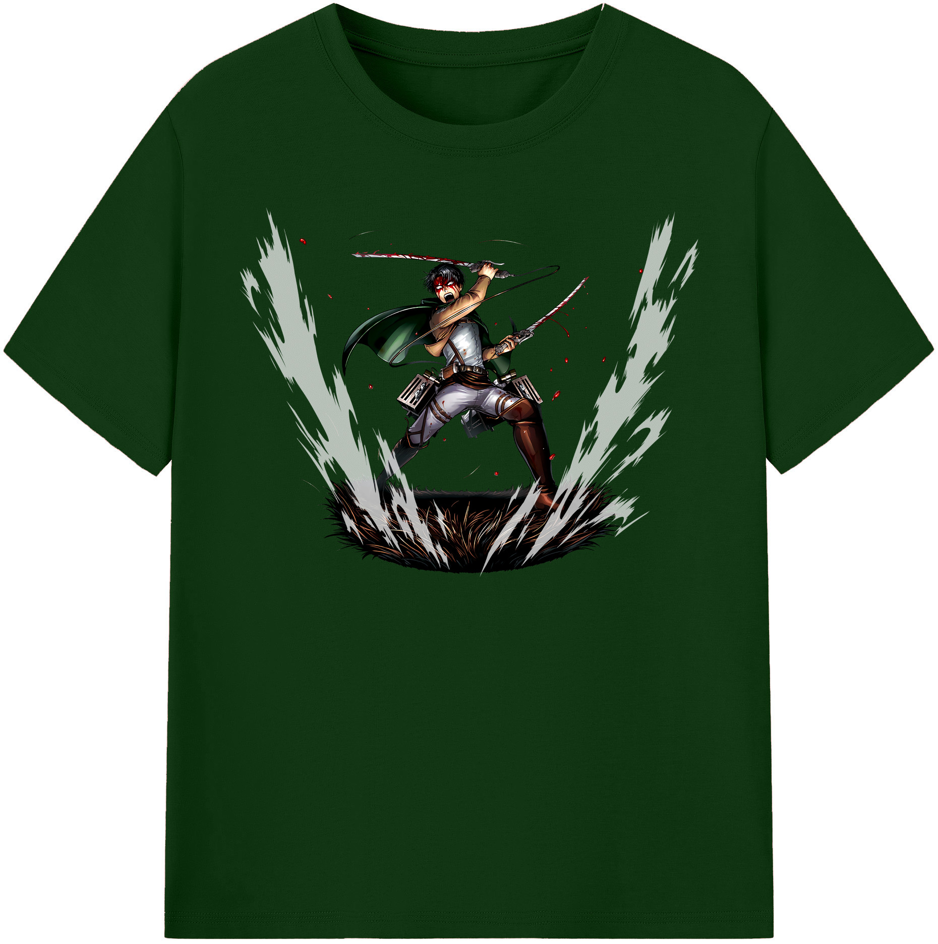 （画像用） 進撃の巨人 リヴァイ·アッカーマン Attack on Titan Levi Ackerman 綿100％半袖Tシャツ（フロントプリント）